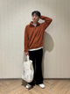 Куртка Шерпа демисезонная мужская Uniqlo 219202624 XL Оранжевая (1159826895) - изображение 5