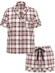 Женская пижама (Шорты+рубашка) Victoria's Secret (3226437712035) Flannel Short Pajama Set XS белая принт в клетку - изображение 3