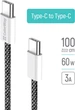 Кабель ColorWay Type-C - Type-C braided cotton PD Fast Charging 60W 3А 1 м Black (CW-CBPDCC061-BK) - изображение 2