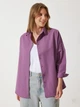 Рубашка хлопковая оверсайз женская Happiness DD00842 38 Dark Lilac (8496160096656) - изображение 3