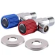 Комплект кранів кутових кераміка SOLOMON EXCLUSIVE 1/2″X1/2″ 9889 RED/BLUE (комплект2шт.) - зображення 2