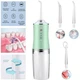 Іригатор для чищення порожнини рота та зубів Oral Irrigator акумуляторний зі змінними насадками. Колір: зелений - зображення 5