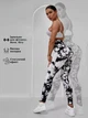 Лосины женские спортивные пуш ап для тренировок мраморный принт Marble Push Up L Белый с черным (17002656) - изображение 2