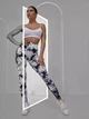 Лосины женские спортивные пуш ап для тренировок мраморный принт Marble Push Up L Белый с черным (17002656) - изображение 5