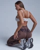 Женские лосины пуш ап спортивные для тренировок мрамор повседневные Marble c Push Up эффектом XL Коричневый (17004056) - изображение 8
