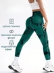 Жіночі лосини пуш ап спортивні для тренувань мармур повсякденні Marble з Push Up ефектом M Зелений з чорним (17004656) - зображення 3