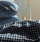 Комплект постельного белья LavSon Washed Cotton Вареный хлопок Двухспальный 180х220 (с простыней на резинке 140х200х25) Синий кубик - изображение 5