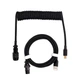 Кастомный кабель для клавиатуры авиатор (coiled cable) (Type-C) Чёрный - изображение 1