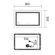 Дзеркало 50x80 см LED Touch Сенсор Фасадне підсвічування Діммер Антизапотівне Mixxus Premium QUADRO MR20-50x80-REVERSE Anti-fog підігрів Скло 5 мм із Срібною амальгамою Алюмінієвий каркас Товщина 3 см (MP6620) - зображення 8