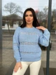 Тонкий женский свитер голубого цвета 31740 One Size - изображение 3