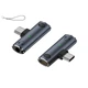 Аудіоадаптер перехідник для заряджання та навушників Type C на Type C + Jack 3.5 mm Grey - зображення 4