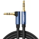 Аудиокабель mini jack 3,5 mm UGREEN AV112 Gold Plated Metal Case с угловым L-образным штекером (1m). Blue - изображение 1