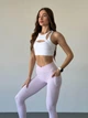 Спортивные женские леггинсы Soft с косым поясом и боковыми карманами Brazilian Push Up V-пояс Однотонные XS-S Нежно-сиреневый (5115S) - изображение 5