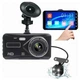 Автомобильный видеорегистратор с двумя камерами t672, lcd 4",1080p full hd, с поддержкой ночного видения - изображение 1