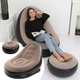Надувной диван кровать кресло для отдыха с пуфом подставкой для ног AIR SOFA коричневый - изображение 5