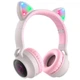 Наушники Bluetooth беспроводные Hoco W27 Cat ear накладные с микрофоном и подсветкой Grey - изображение 1