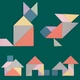 Танграм (Tangram) Деревянная головоломка в магнитной папке - розово-бирюзовый (зайчик) - изображение 5