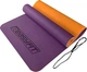 Коврик для йоги и фитнеса EasyFit TPE+TC 183x61x0.6 см ECO-Friendly двухслойный каремат EF-1924-VO Фиолетовый с оранжевым (56001832) - изображение 1