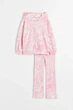Дитячий трикотажний костюм тай дай в рубчик для дівчинки H&M 104 см (3-4Y) рожевий - зображення 1