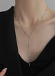 Ланцюжок краватка Fashion Jewerly кольє з кульками подовжене сріблястий колір покрите сріблом 925 (SVS) - зображення 2