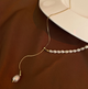 Цепочка колье Fashion Jewerly галстук на шею с искусственным жемчугом золотистый цвет бижутерия (SVS) - изображение 2