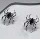 Серьги Fashion Jewerly ПАУКИ 2 шт с черным камнем бижутерия в готическом стиле Y2K серебристые (SVS) - изображение 3