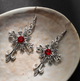 Серьги Fashion Jewerly ажурные кресты с красным камнем в готическом стиле y2k серебристые (SVS) - изображение 5
