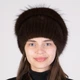 Женская меховая норковая шапка на вязаной основе с помпоном из меха песца Меховой Стиль Улитка 54-60 Коричневый (131/G) - изображение 2