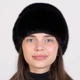 Женская шапка из натурального меха норки на вязаной основе Меховой Стиль Лобик 54-60 Черный (132/D) - изображение 2
