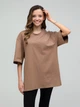 Футболка хлопковая оверсайз длинная женская Ray U0104W-Brown L-XL Коричневая (RAY2000000027074) - изображение 1