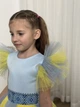 Детское нарядное платье выпускное для девочек голубое-жёлтое 000167 134-40 - изображение 6