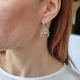 Серебряные серьги с Подвеской Лунница Ажурная без камней серебро 925 пробы Родированное 53268р 3.40г - изображение 2