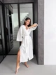 Женский халат кимоно длинный COSY Duna из фактурного муслина L/XL белый M91W - изображение 1