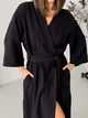 Женский халат кимоно длинный COSY Duna из фактурного муслина 2XL/3XL черный M90W - изображение 6