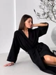 Женский халат кимоно длинный COSY Duna из фактурного муслина 2XL/3XL черный M90W - изображение 7