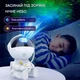 Лазерный ночник-проектор звездного неба Astronaut 3(малый,белая звездочка) Projector Lamp c Пультом высотой 12,5 см White - изображение 9