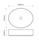 Раковина накладна MIXXUS PREMIUM ELLIPSE-0104 MARBLE 550х415х140mm (MP6554) - изображение 2