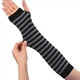 Митенки в мелкую полоску серо-черные One Size - изображение 2
