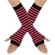 Митенки в мелкую полоску малиново-черные One Size - изображение 1