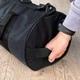Мужская спортивная сумка Бочонок Черная, городская сумка для спортзала и тренировок - изображение 3