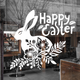 Виниловые наклеки для окон Happy Pocket Набор Пасхальный кролик Happy Easter декор витрин Пасха белый глянец - изображение 3