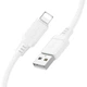 Міцний дата кабель Borofone BX115 Lotto USB to Lightning 2.4A (1m) White - зображення 3
