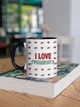 Чашка з принтом "I love Грошенята" на подарунок для друга, подруги керамічна 330 мл біла з чорною ручкою - зображення 3