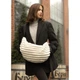 Жіноча сумка Sambag HOBO Bag-glove тканева молочна - изображение 1