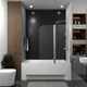 Шторка для ванны стекло KOLLER POOL QP95(right) двухсекционная распашная 140x115см прозрачная 6мм профиль хром 1674611703 - изображение 3