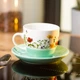 Керамическая чашка с блюдцем 250 (мл) для чая и кофе Бирюзовая - изображение 3