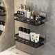 Настенная полка-органайзер для хранения в ванную комнату Storage Rack AND197 (2 штуки) black - изображение 1