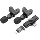 Комплект беспроводных петличных микрофонов BOROFONE BFK12 Trophy lavalier iP/Type-C 70 mAh Black (6941991106408) - изображение 3