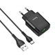 Зарядний пристрій HOCO C72Q Glorious single port QC3.0 charger set USB to Type-C 18W Black (6931474732545) - зображення 1