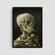 Постер Roomy "Skeleton With a Burning Cigarette" Черная рамка с глянцевым стеклом A4 (29.7x21 cm) - изображение 1